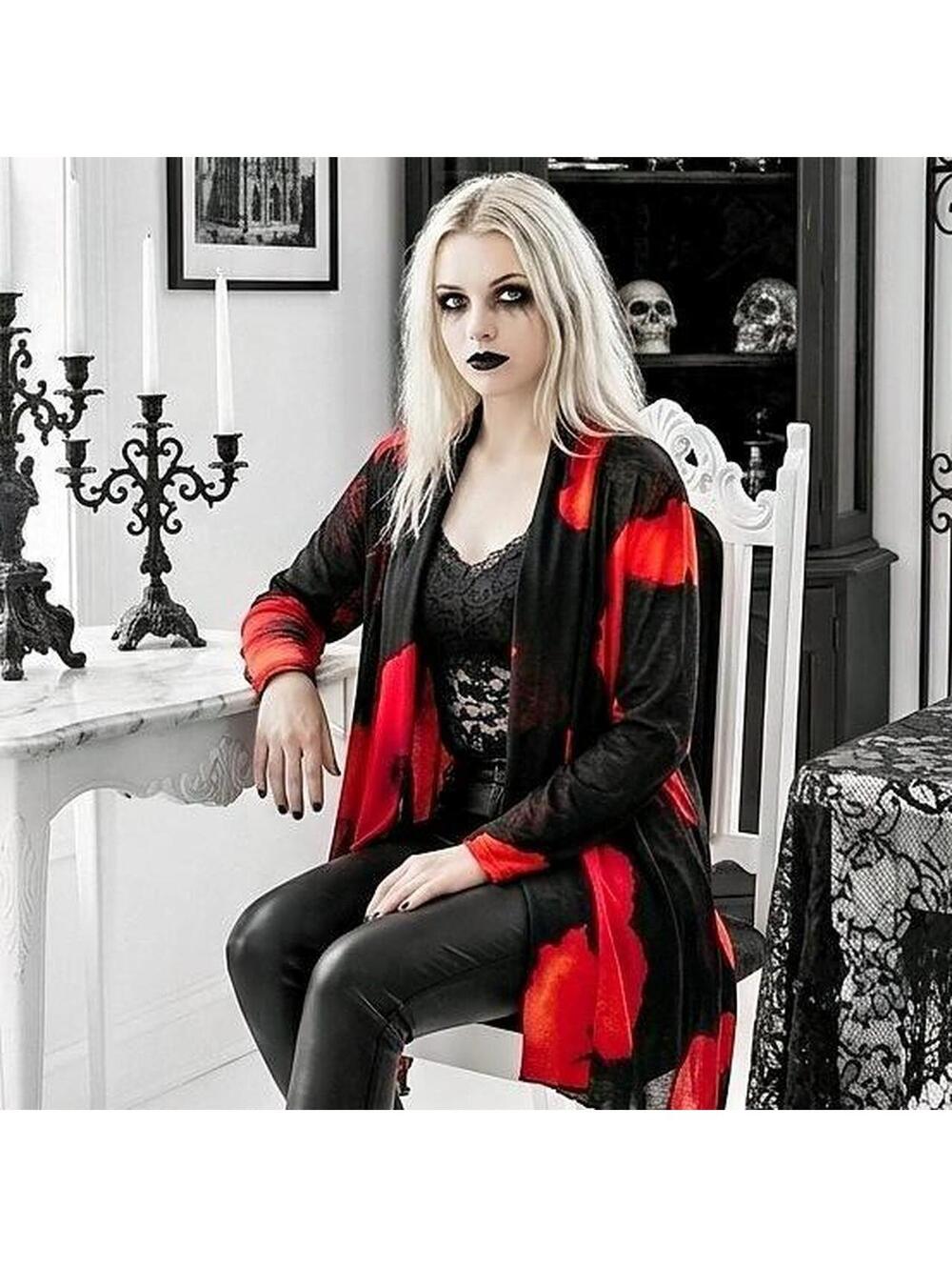 Jostar Women's Red and Black Cardigan